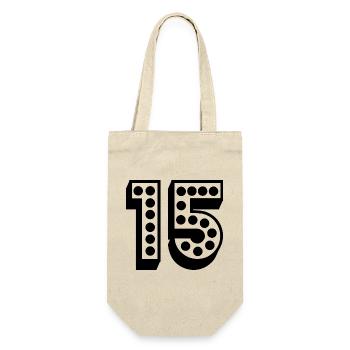 15. 15 ANS. 15e ANNIVERSAIRE. ANNIVERSAIRE 15 ANS. - Sac à bouteille - nature - Devant