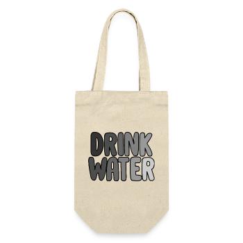 Drink Water - Geschenkbeutel für Flaschen - Natur - Vorne