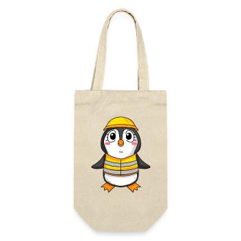 Topping out penguin house building house building gift - Gift Bag for Bottles - nature - Front