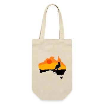 Kangoroo Australien Tiere Tier Wildnis - Geschenkbeutel für Flaschen - Natur - Vorne