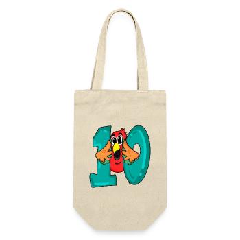 10 anniversaire - oiseau perroquet avec le numéro 10 - Sac à bouteille - nature - Devant