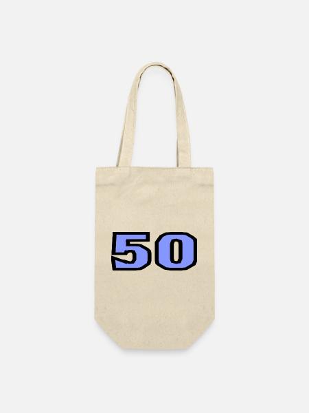 50. 50 JAHRE. 50-JÄHRIGES JUBILÄUM. 50-JÄHRIGES JUBILÄUM. - Geschenkbeutel für Flaschen - Natur