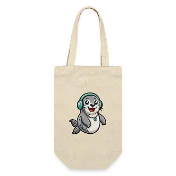 Seal Funny Cartoon Character Musique de casque - Sac à bouteille - nature - Devant