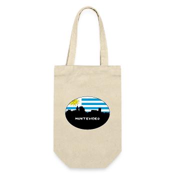 Montevideo-Uruguay-Flaggen-Skyline-Schattenbild-Reise - Geschenkbeutel für Flaschen - Natur - Vorne