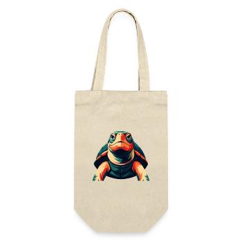Turtle Cartoon Character Colorful Pet Animal - Gift Bag for Bottles - nature - Front