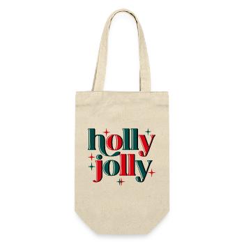 Holly Jolly Xmas - Geschenkbeutel für Flaschen - Natur - Vorne