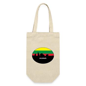 Vilnius Litauen Flagge Skyline Silhouette Reisen - Geschenkbeutel für Flaschen - Natur - Vorne