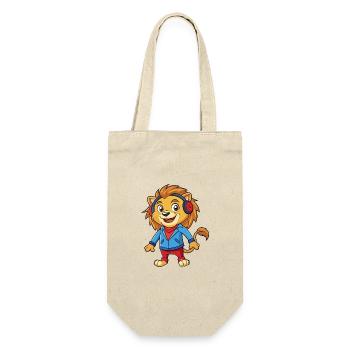 Lion Funny Cartoon Character Musique de casque - Sac à bouteille - nature - Devant