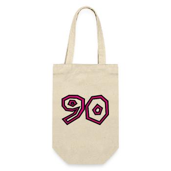 90. 90 JAHRE. 90-JÄHRIGES JUBILÄUM. 90-JÄHRIGES JUBILÄUM. - Geschenkbeutel für Flaschen - Natur - Vorne