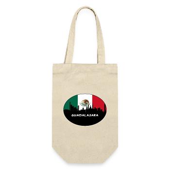 Guadalajara Mexiko Flagge Skyline Silhouette Reisen - Geschenkbeutel für Flaschen - Natur - Vorne