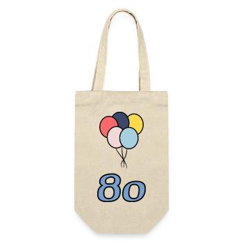 80. 80 ANS. 80e ANNIVERSAIRE. ANNIVERSAIRE 80 ANS. - Sac à bouteille - nature - Devant