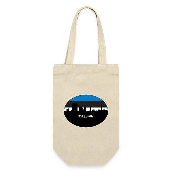 Tallinn Estland Flagge Skyline Silhouette Reisen - Geschenkbeutel für Flaschen - Natur - Vorne