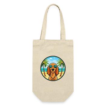 Irish Setter Hund Rasse Cartoon Sonnenbrille Strand - Geschenkbeutel für Flaschen - Natur - Vorne
