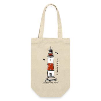 JUSSARÖ LEUCHTTURM Marine Textilien und Geschenke - Geschenkbeutel für Flaschen - Natur - Vorne