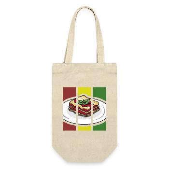 Ofenfrische Lasagne Käsekruste - Geschenkbeutel für Flaschen - Natur - Vorne