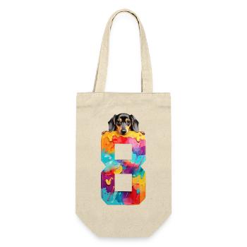 DOG 8 YEAR OLD DACHSHUND 8TH BIRTHDAY - Gift Bag for Bottles - nature - Front