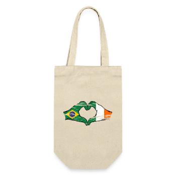 Brésil Irlande Drapeau Aiguilles Coeur Forme Utilisé - Sac à bouteille - nature - Devant