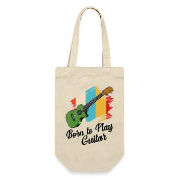 Gitarre - Geschenkbeutel für Flaschen - Natur - Vorne