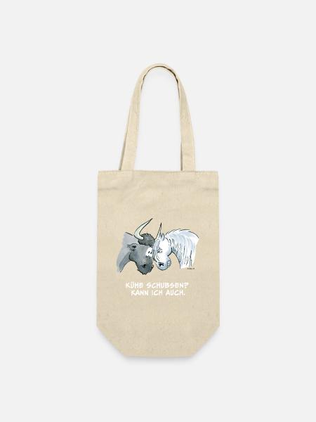 Kühe Schubsen? Kann ich auch. - Geschenkbeutel für Flaschen - Natur