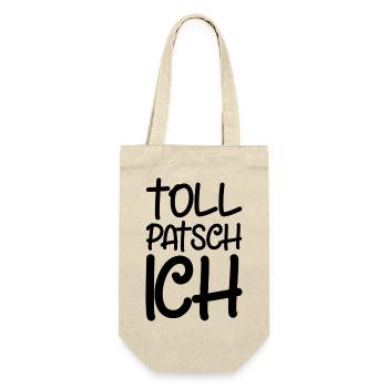 Tollpatsch Ich tollpatschig lustig tollpatschich - Geschenkbeutel für Flaschen - Natur - Vorne