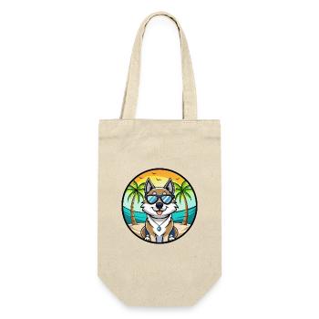 Schwedischer Elchhund Hunderasse Cartoon Sonnenbrille Strand - Geschenkbeutel für Flaschen - Natur - Vorne