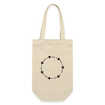 Coeur symbole cercle amour cadeau - Sac à bouteille - nature - Devant