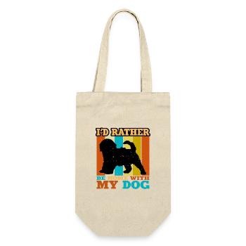 Cockapoo Hundeliebhaber Silhouette Vintage Sonnenuntergang - Geschenkbeutel für Flaschen - Natur - Vorne