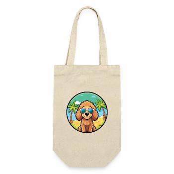 Spielzeug Pudel Hund Rasse Cartoon Sonnenbrille Strand - Geschenkbeutel für Flaschen - Natur - Vorne