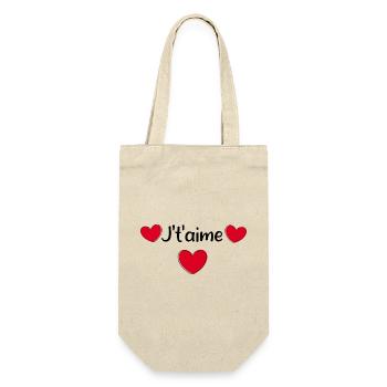 Saint-Valentin cœur rouge, st.valentin - Geschenkbeutel für Flaschen - Natur - Vorne