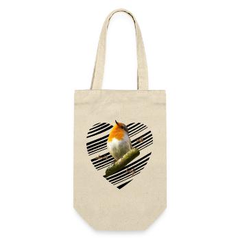 Rotkehlchen Singvogel - Geschenkbeutel für Flaschen - Natur - Vorne