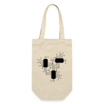 electrician electrical electronics occupation voltage CPU - Gift Bag for Bottles - nature - Front