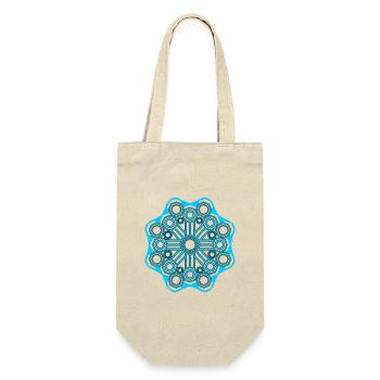 Sacred Geometry Psychedelic Goa - Geschenkbeutel für Flaschen - Natur - Vorne