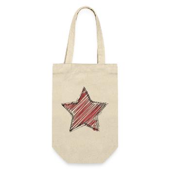STERN. STERN. STERNE. FEST. JAHRESTAG. WEIHNACHTEN. - Geschenkbeutel für Flaschen - Natur - Vorne