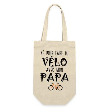 Né pour faire du vélo avec mon papa – Body Bébé - Sac à bouteille - nature - Devant