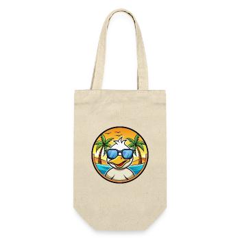 Ente Lustige Cartoon Sommer Strand Sonnenbrille Aufkleber - Geschenkbeutel für Flaschen - Natur - Vorne