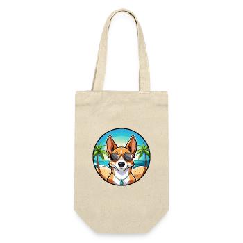 Basenji Hunderasse Cartoon Sonnenbrille Strand - Geschenkbeutel für Flaschen - Natur - Vorne
