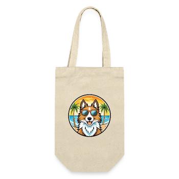 Scotch Collie Chien Race Dessin Animé Lunettes de Soleil Plage - Sac à bouteille - nature - Devant