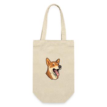 Neuguinea Singende Hunderasse Cartoon Kawaii Illust - Geschenkbeutel für Flaschen - Natur - Vorne
