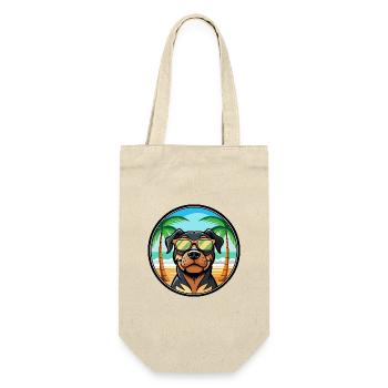 Rottweiler Chien Race Dessin Animé Lunettes De Soleil Plage - Sac à bouteille - nature - Devant