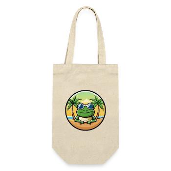 Frosch Lustige Cartoon Sommer Strand Sonnenbrille Aufkleber - Geschenkbeutel für Flaschen - Natur - Vorne