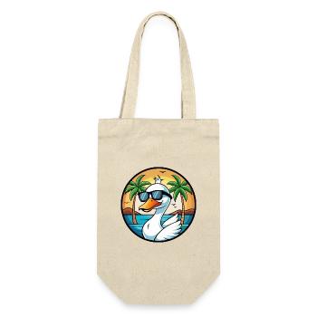 Schwan Lustige Cartoon Sommer Strand Sonnenbrille Aufkleber - Geschenkbeutel für Flaschen - Natur - Vorne