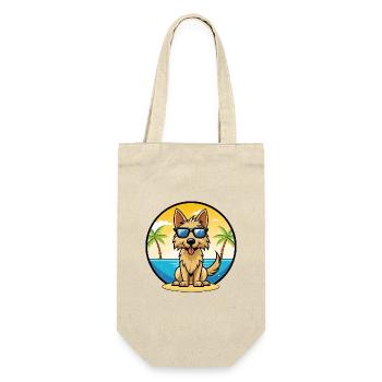 Berger Picard Hunderasse Cartoon Sonnenbrille Strand - Geschenkbeutel für Flaschen - Natur - Vorne