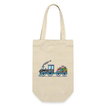 Children's train railway with trailer - Gift Bag for Bottles - nature - Front