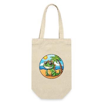 Lizard Lustige Cartoon Sommer Strand Sonnenbrille - Geschenkbeutel für Flaschen - Natur - Vorne