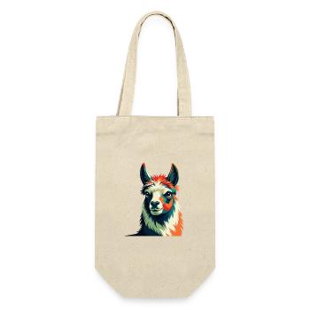Lama Zeichentrickfigur Buntes Haustier Tier - Geschenkbeutel für Flaschen - Natur - Vorne