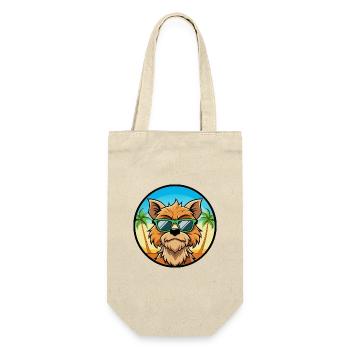 Griffon Bruxellois Hunderasse Cartoon Sonnenbrille - Geschenkbeutel für Flaschen - Natur - Vorne