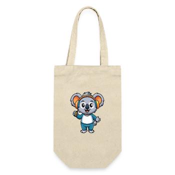 Koala Lustige Cartoon Figur Kopfhörer Musik - Geschenkbeutel für Flaschen - Natur - Vorne