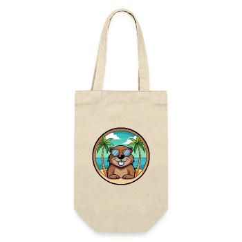 Biber Lustige Cartoon Sommer Strand Sonnenbrille Cool - Geschenkbeutel für Flaschen - Natur - Vorne