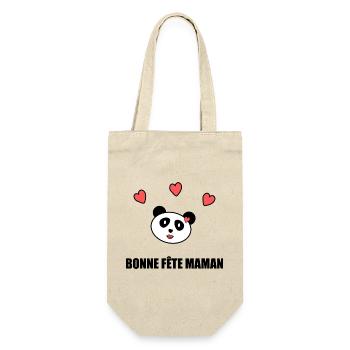 MUTTERTAG. SCHÖNEN MUTTERTAG. MAMA - Geschenkbeutel für Flaschen - Natur - Vorne
