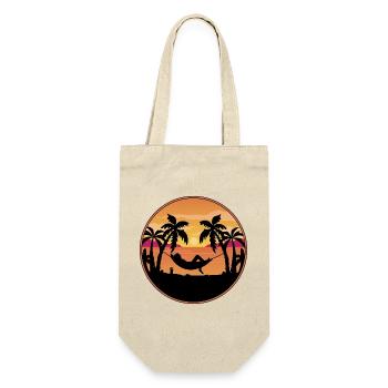 Sunset by the Sea - Palm Trees with Hammock - Gift Bag for Bottles - nature - Front